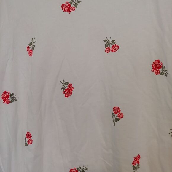 Victoria's Secret PINK Girlfriend Crop White Rose Print Long Sleeve Top Size M - Picture 5 of 8